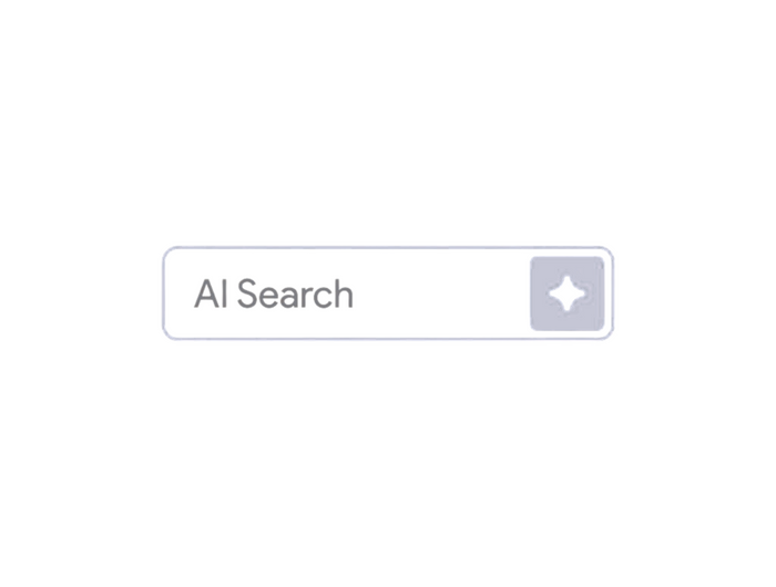 Search bar with 'AI Search' text on a white background