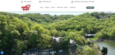 Bridal Cave Website Screenshot