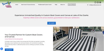 Screenshot of Paradise Custom Canvas Website