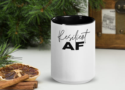 "Resilient AF" 15 oz Coffee Mug: Brighten Your Brew with Boldness