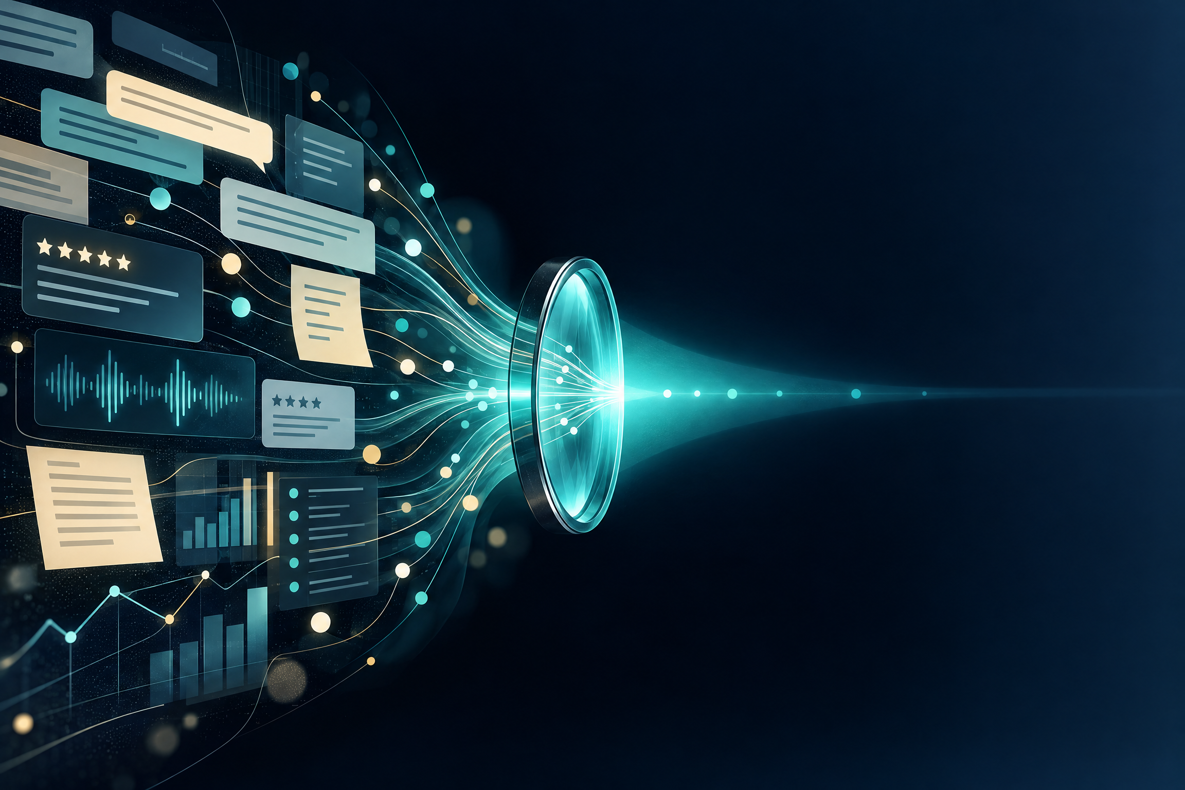 AI analyzing business conversations to reveal patterns