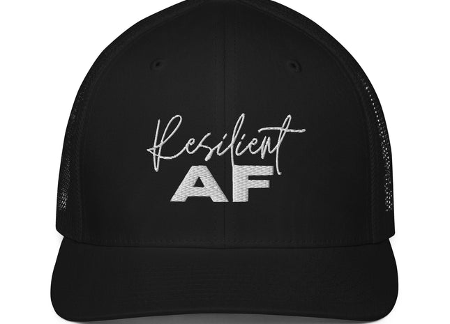 "Resilient AF" Closed-back Trucker Cap: Style That Speaks Strength
