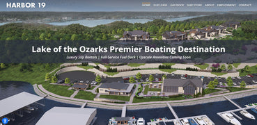 Harbor 19 at Lake of the Ozarks with marina and waterfront properties.