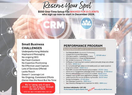 Performance Marketing Package - ONLY 8 AVAILABLE!
